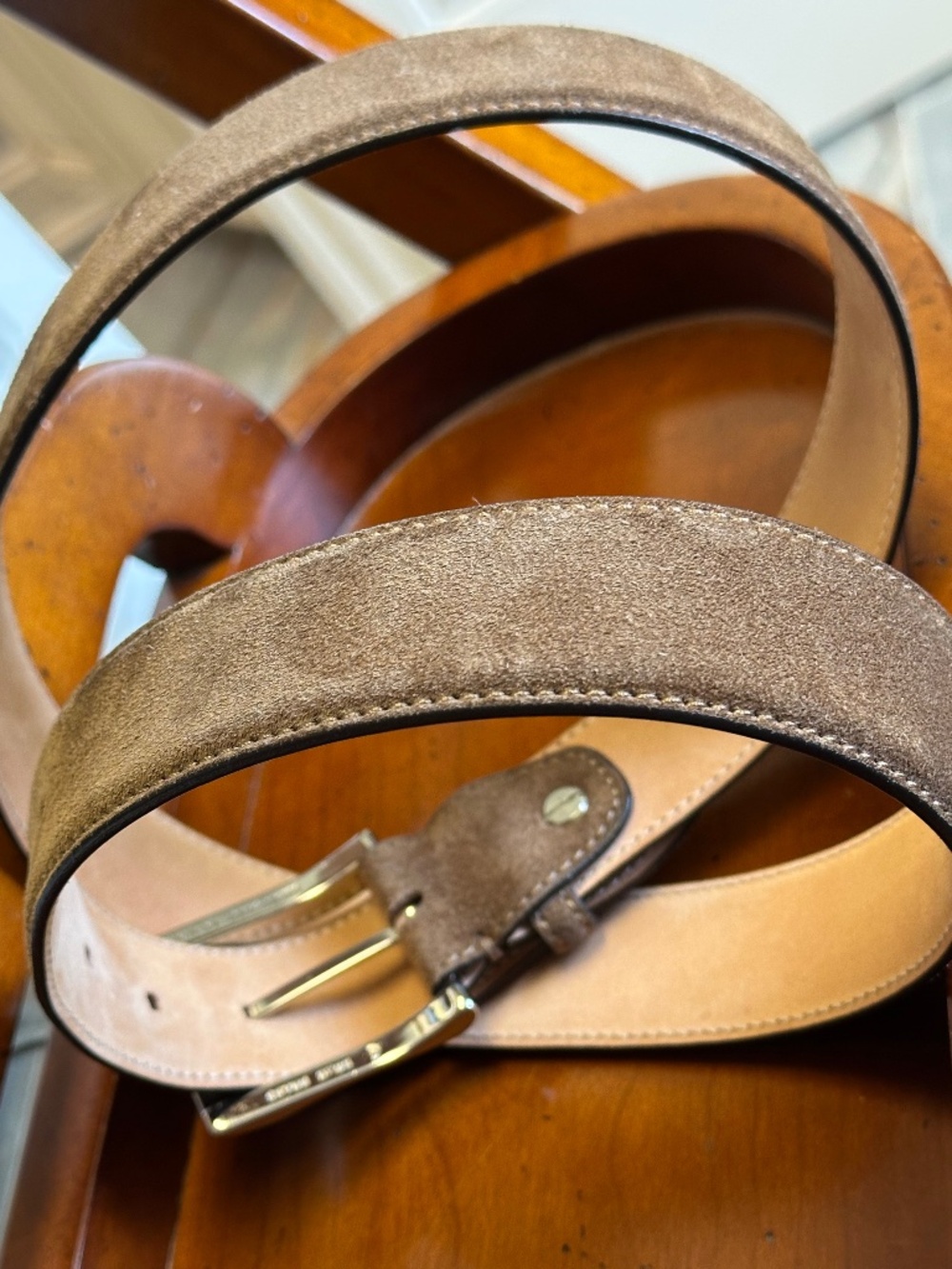 Di Bianco Farro Italian Suede Belt Mens SZ 36 - Picture 3 of 14